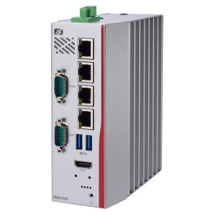 Axiomtek iNA100 DIN-rail Fanless Cybersecurity Gateway, Intel Atom E3930/E3940, 4 LAN